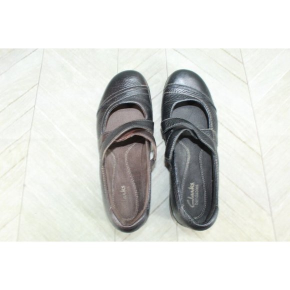 Clarks Bendable Black Leather Slip On Mary Jane Comfort Shoes Size 7 M - Picture 8 of 8